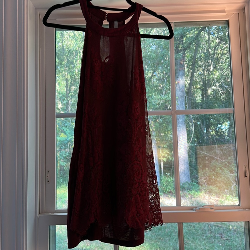 Maroon Halter-top